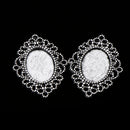 Pack of 10 Vintage Silver Oval Charm Pendants Bezel Trays Jewelry Making Supplies