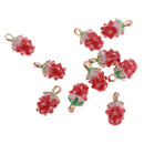 10 Pcs Strawberry Fruit Pendant Earring Women Fruit Accessories Alloy Unisex Fashion Jewelry Making Gift