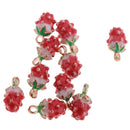 10 Pcs Strawberry Fruit Pendant Earring Women Fruit Accessories Alloy Unisex Fashion Jewelry Making Gift