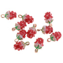 10 Pcs Strawberry Fruit Pendant Earring Women Fruit Accessories Alloy Unisex Fashion Jewelry Making Gift