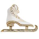Vintage Crystal Ice Skate Skating Pin Brooch Fashion Jewelry for Women Dress Shirt Accessories 3d White