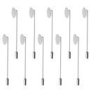 10 Piece Blank Tray Glue On Pad Lapel Stick Pin DIY Clutch Boutonniere Pins