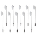 10 Piece Blank Tray Glue On Pad Lapel Stick Pin DIY Clutch Boutonniere Pins