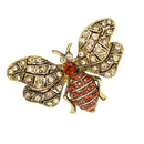 Bee Brooch Female Orange Rhinestone Insect Wing BUg Hijab Lapel Collar Pin