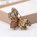 Bee Brooch Female Orange Rhinestone Insect Wing BUg Hijab Lapel Collar Pin