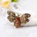 Bee Brooch Female Orange Rhinestone Insect Wing BUg Hijab Lapel Collar Pin