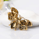 Bee Brooch Female Orange Rhinestone Insect Wing BUg Hijab Lapel Collar Pin
