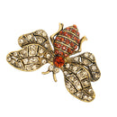 Bee Brooch Female Orange Rhinestone Insect Wing BUg Hijab Lapel Collar Pin