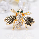 Enamel Gold Rhinestone Honeybee Brooch Insect Bug Boutonniere Pin Jewelry