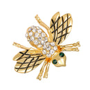 Enamel Gold Rhinestone Honeybee Brooch Insect Bug Boutonniere Pin Jewelry