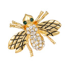 Enamel Gold Rhinestone Honeybee Brooch Insect Bug Boutonniere Pin Jewelry
