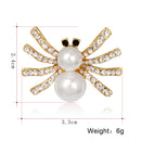Lovely Handmade Pearl Spider Black Eye Rhinestone Brooch Pin Insect Jewelry