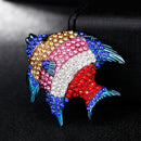 Colorful Rhinestone Animal Fish Wedding Brooches Collar Lapel Pin Jewelry