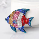 Colorful Rhinestone Animal Fish Wedding Brooches Collar Lapel Pin Jewelry