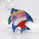 Colorful Rhinestone Animal Fish Wedding Brooches Collar Lapel Pin Jewelry