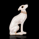 Cute Enamel Rhinestone White Dog Animal Brooch Women Kids Jewelry Decor Gift
