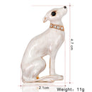 Cute Enamel Rhinestone White Dog Animal Brooch Women Kids Jewelry Decor Gift