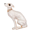 Cute Enamel Rhinestone White Dog Animal Brooch Women Kids Jewelry Decor Gift