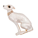 Cute Enamel Rhinestone White Dog Animal Brooch Women Kids Jewelry Decor Gift