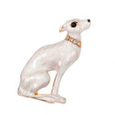 Cute Enamel Rhinestone White Dog Animal Brooch Women Kids Jewelry Decor Gift