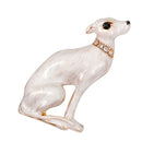 Cute Enamel Rhinestone White Dog Animal Brooch Women Kids Jewelry Decor Gift