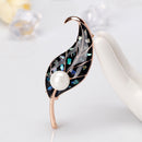 Cute Pearl Leaf Shape Brooches Pins Women Clothes Jewelry Decoration