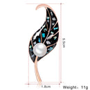 Cute Pearl Leaf Shape Brooches Pins Women Clothes Jewelry Decoration