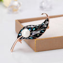Cute Pearl Leaf Shape Brooches Pins Women Clothes Jewelry Decoration