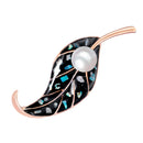 Cute Pearl Leaf Shape Brooches Pins Women Clothes Jewelry Decoration