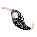 Cute Pearl Leaf Shape Brooches Pins Women Clothes Jewelry Decoration