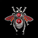 Cute Rhinestone Red Bee Animal Brooches Pins Women Kids Jewelry Decor Gift