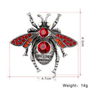 Cute Rhinestone Red Bee Animal Brooches Pins Women Kids Jewelry Decor Gift