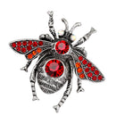 Cute Rhinestone Red Bee Animal Brooches Pins Women Kids Jewelry Decor Gift
