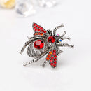 Cute Rhinestone Red Bee Animal Brooches Pins Women Kids Jewelry Decor Gift