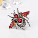Cute Rhinestone Red Bee Animal Brooches Pins Women Kids Jewelry Decor Gift