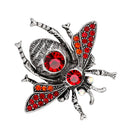 Cute Rhinestone Red Bee Animal Brooches Pins Women Kids Jewelry Decor Gift