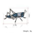 Blue Rhinestone Crystal Insect Grasshopper Pins Brooches Clothes Decoration