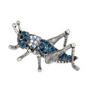 Blue Rhinestone Crystal Insect Grasshopper Pins Brooches Clothes Decoration