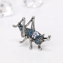Blue Rhinestone Crystal Insect Grasshopper Pins Brooches Clothes Decoration