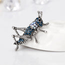 Blue Rhinestone Crystal Insect Grasshopper Pins Brooches Clothes Decoration