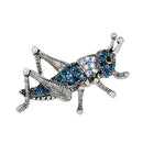 Blue Rhinestone Crystal Insect Grasshopper Pins Brooches Clothes Decoration
