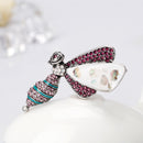 Antique Pink Crystal Bee Brooch Pin Retro Cute Pins Animal Insect Brooches Jewelry