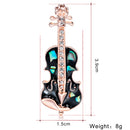 Fashion Crystal Gold Violin Brooch Pin Wedding Party Jewelry Clothes Decor