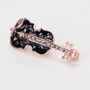 Fashion Crystal Gold Violin Brooch Pin Wedding Party Jewelry Clothes Decor