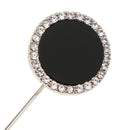 Retro Rhinestone Black Disc Lapel Pin Brooch Pin Jewelry for Men