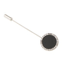 Retro Rhinestone Black Disc Lapel Pin Brooch Pin Jewelry for Men