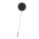 Retro Rhinestone Black Disc Lapel Pin Brooch Pin Jewelry for Men