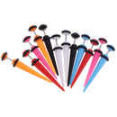 6 Pairs Assorted Acrylic Taper with O-ring Fake Cheater Illusion Earring 16g