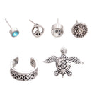 6 Pcs Women Vintage Punk Stud Earrings Set Fancy Girl Bohemian Ear Studs Set