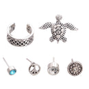 6 Pcs Women Vintage Punk Stud Earrings Set Fancy Girl Bohemian Ear Studs Set